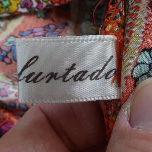 ARDEN FURTADO ORANGE FLORAL HALTER HIGH NECK ROMPER SIZE MEDIUM - Picture 3 of 9